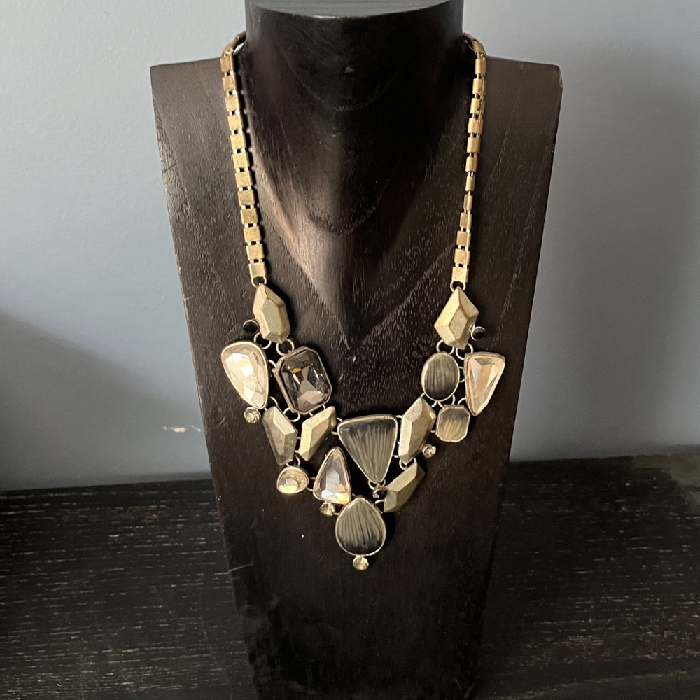 Silver and Black Statement Necklace
